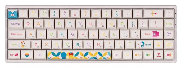 Механическая клавиатура Akko 3068B Doraemon Rainbow CS Jelly Pink