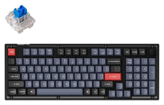 Механическая клавиатура Keychron V5 Knob K Pro Blue, полупрозрачный чёрный