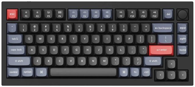 Mexanik klaviatura Keychron Q1 Knob Gateron Phantom Blue, kulrang