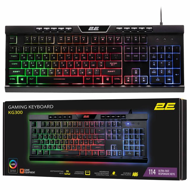 Игровая клавиатура 2E Gaming KG300, чёрный, EN/UA — Фото 7