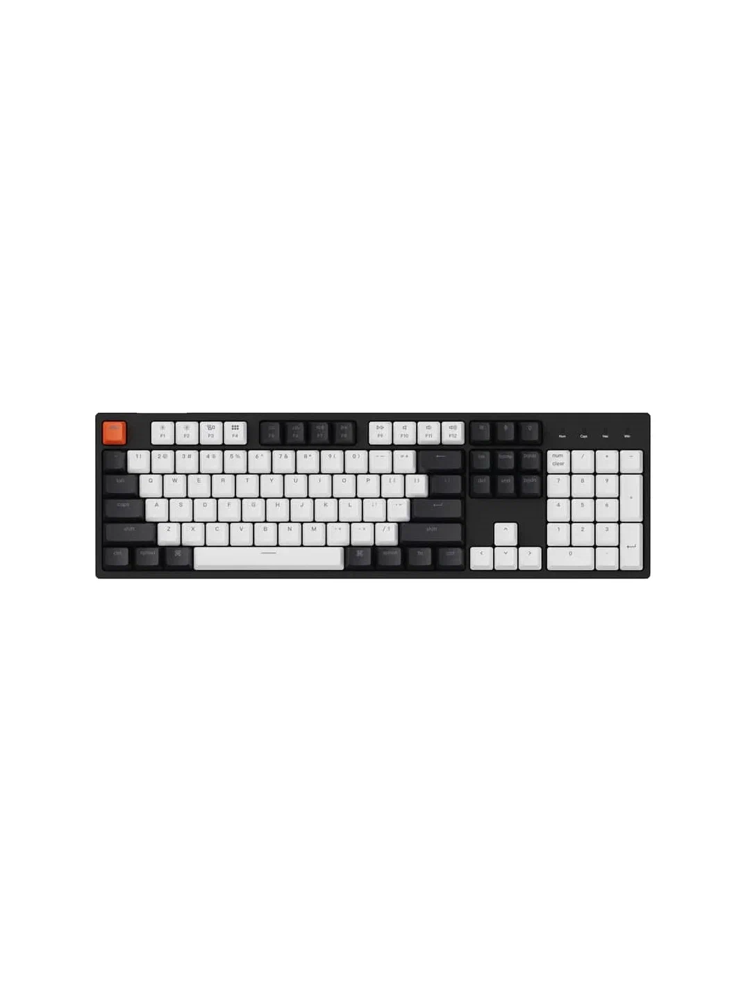 Mexanik klaviatura Keychron C2 Gateron G Pro Blue, oq yoritgich, qora