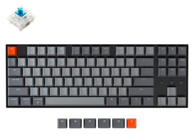 Механическая клавиатура Keychron K8 Gateron Blue, белая подсветка — Фото 2