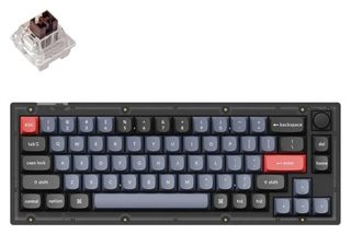Mexanik klaviatura Keychron V2 Knob K Pro Brown, yarim shaffof qora