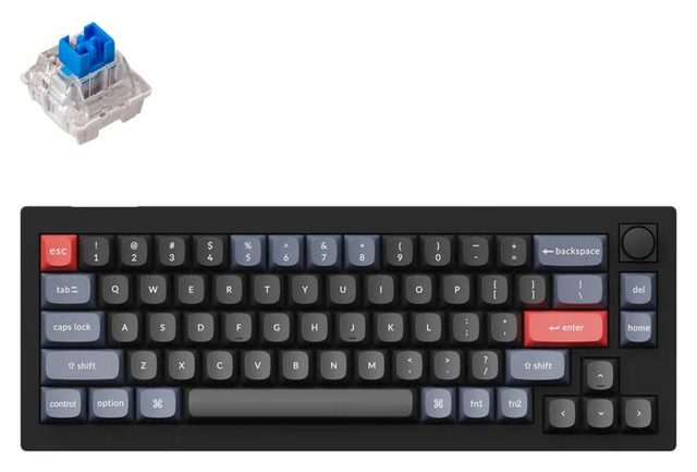 Механическая клавиатура Keychron V2 Knob K Pro Red, полупрозрачный чёрный