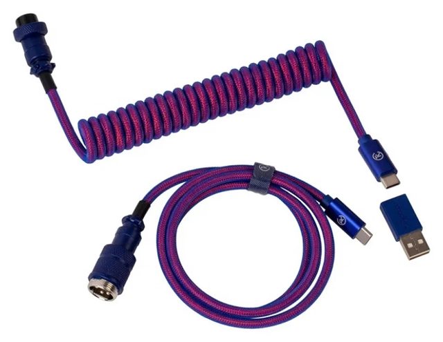 Витой кабель Keychron Premium Coiled Aviator прямой, фиолетовый