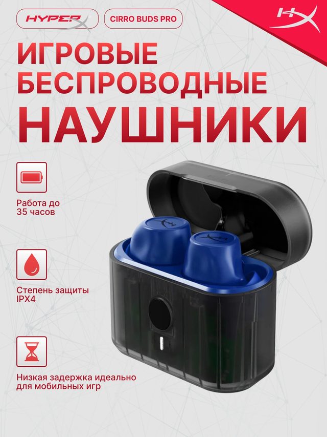Беспроводные наушники HyperX Cirro Buds Pro, синий — Фото 2