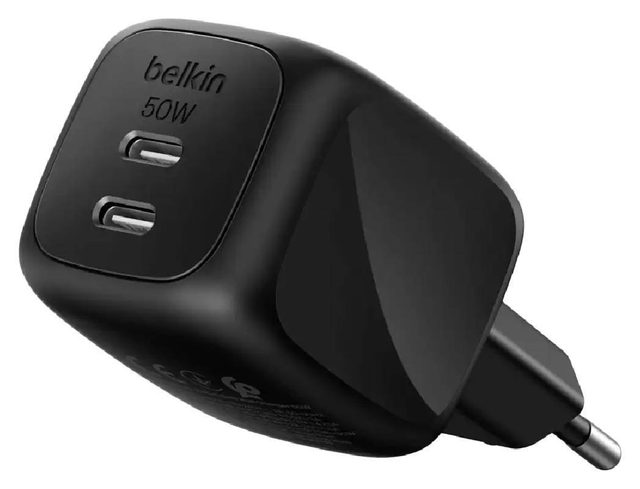 Зарядное устройство Belkin BoostCharge Pro Dual USB-C GaN 50W, чёрный