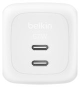 Zaryadlovchi qurilma Belkin BoostCharge Pro Dual USB-C GaN 67W, oq