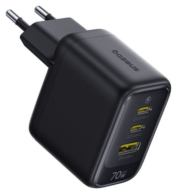 Tarmoq zaryadlovchi qurilmasi Baseus EnerFill FE22 2C+U 70W, qora — Surat 3