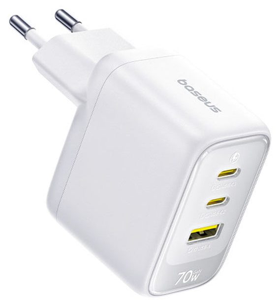 Сетевое зарядное устройство Baseus EnerFill FE22 2C+U 70W, белый — Фото 3
