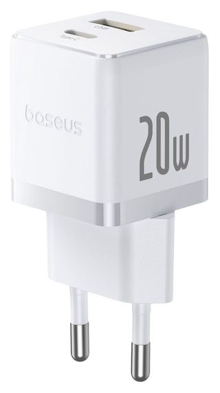 Tarmoq zaryadlovchi qurilmasi Baseus Palm C+U 20W, oq