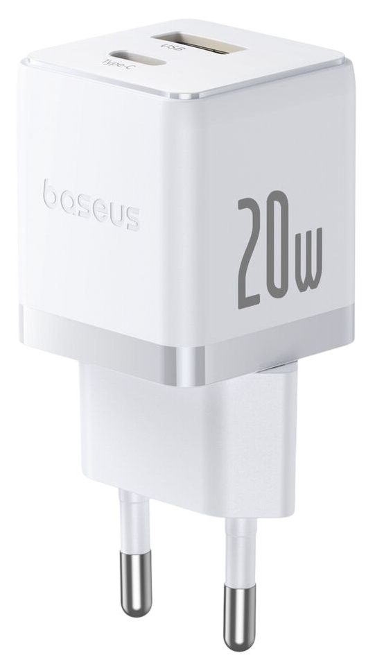 Tarmoq zaryadlovchi qurilmasi Baseus Palm C+U 20W, oq
