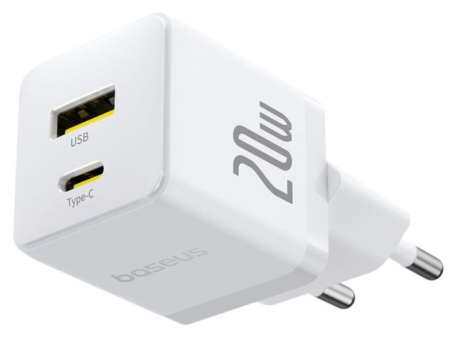 Tarmoq zaryadlovchi qurilmasi Baseus Palm C+U 20W, oq — Surat 3