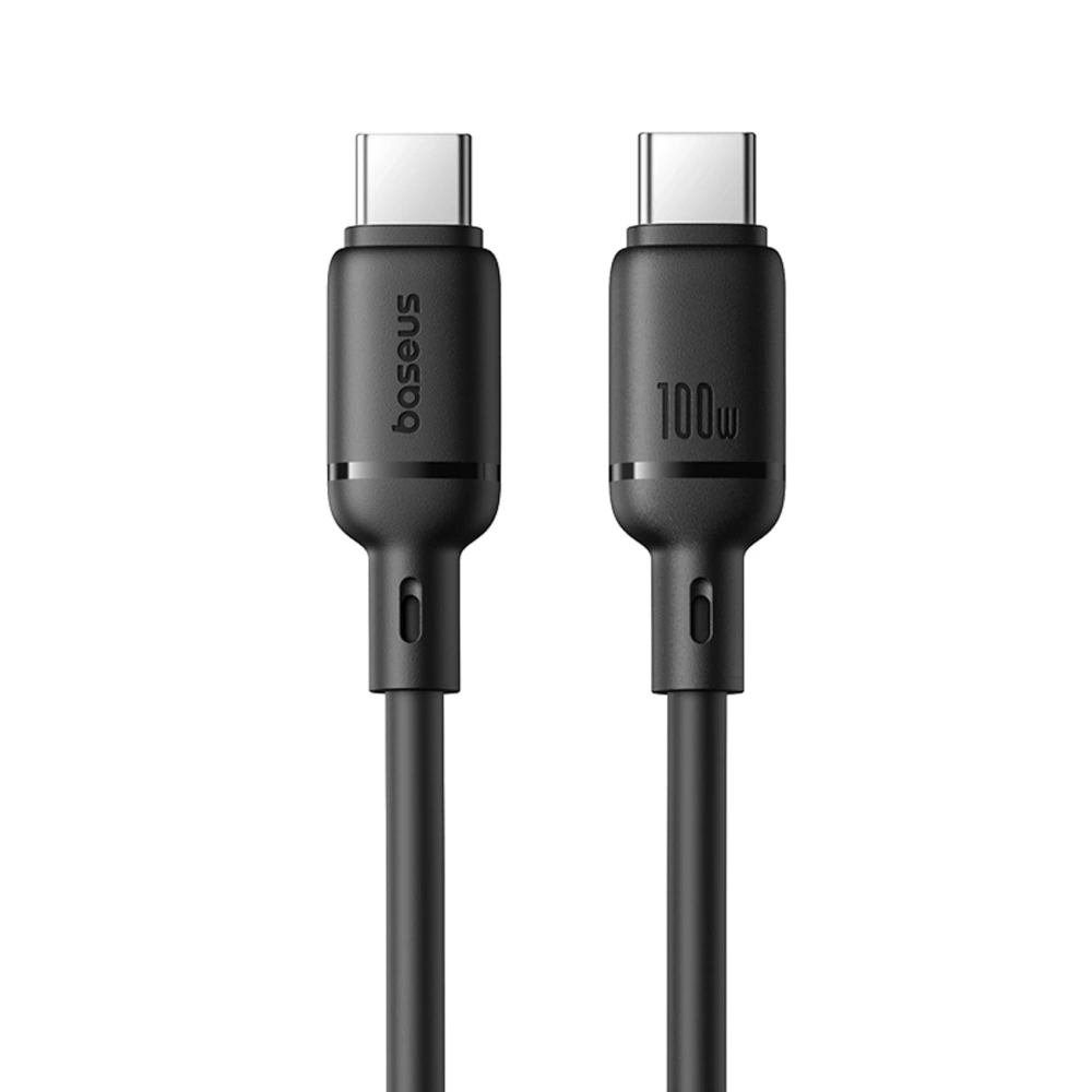 Кабель Baseus Silky Series USB-C – USB-C 100W 1 м, чёрный