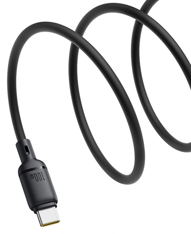 Кабель Baseus Silky Series USB-C – USB-C 100W 1 м, чёрный — Фото 3