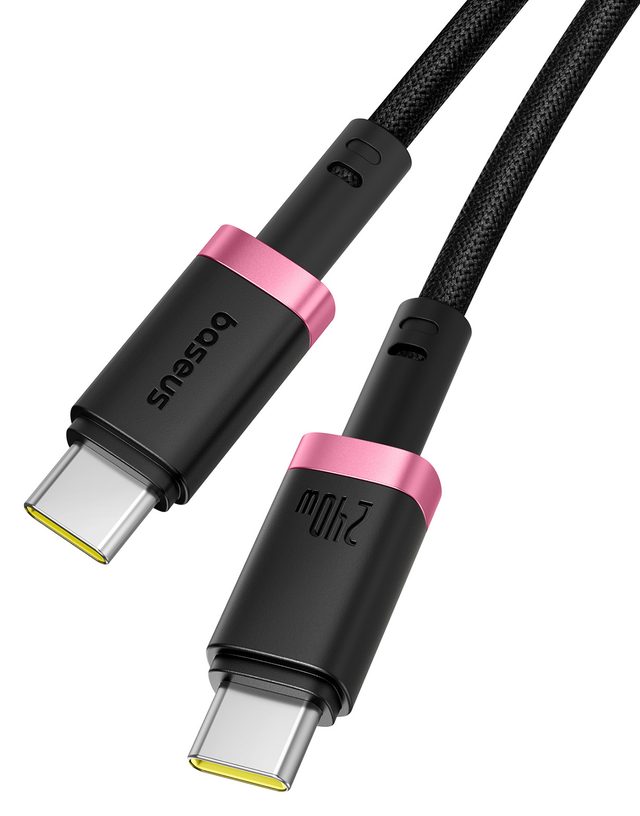 Кабель Baseus Dura USB-C – USB-C 240W 1 м, чёрно-красный — Фото 2