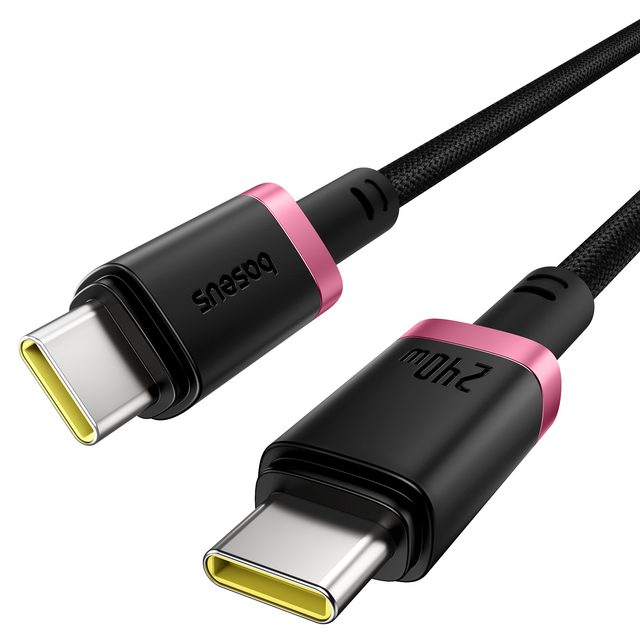 Кабель Baseus Dura USB-C – USB-C 240W 1 м, чёрно-красный — Фото 3