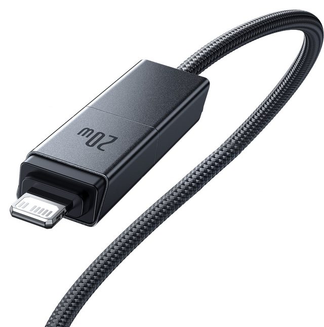 Кабель Baseus Versatile Two-for-Two USB-A/USB-C – USB-C/Lightning 60W 1 м, чёрный — Фото 5