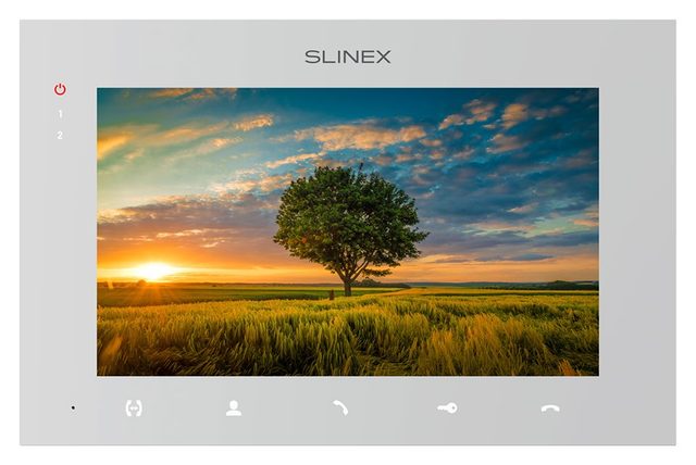 Комплект видеодомофон Slinex SM-07MTHD, белый + вызывная панель Slinex ML-20HD, серебристый чёрный