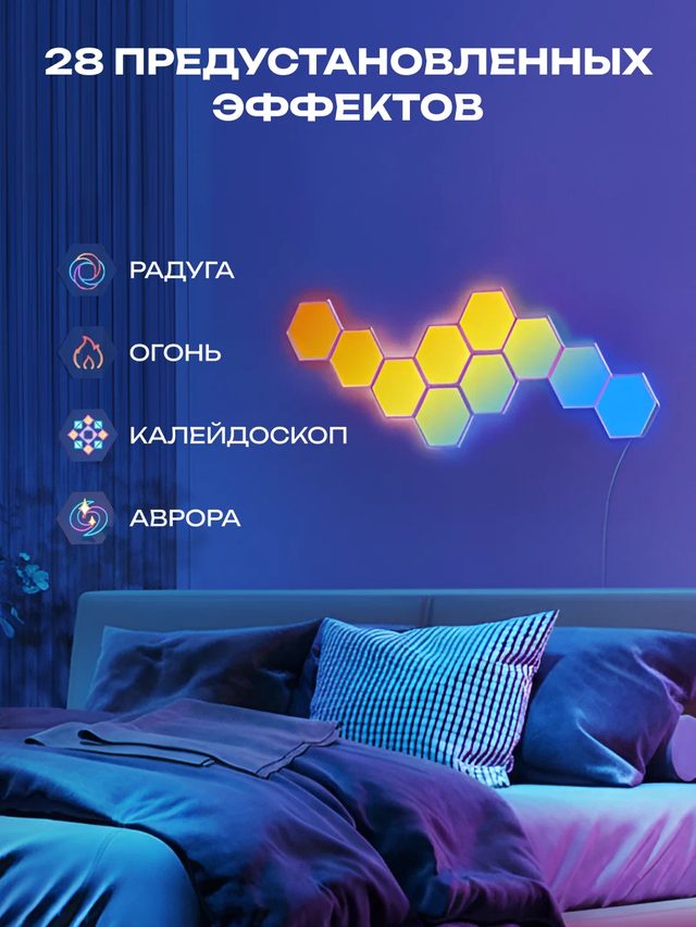 Yorugʻlik panellari Govee H6061 Glide Hexa Light Panels, oq — Surat 5