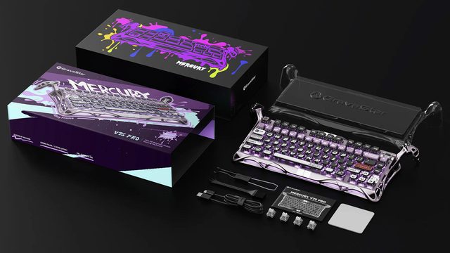 Magnit klaviatura GravaStar Mercury V75 Pro Gateron Jade, binafsha — Surat 3