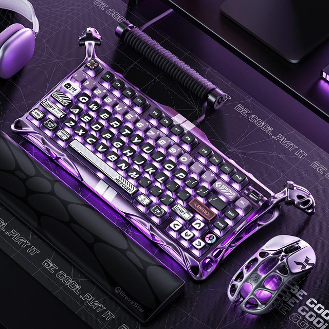 Magnit klaviatura GravaStar Mercury V75 Pro Gateron Jade, binafsha — Surat 7
