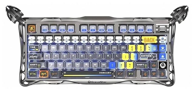 Mexanik klaviatura GravaStar Mercury K1 Pro, kumushrang