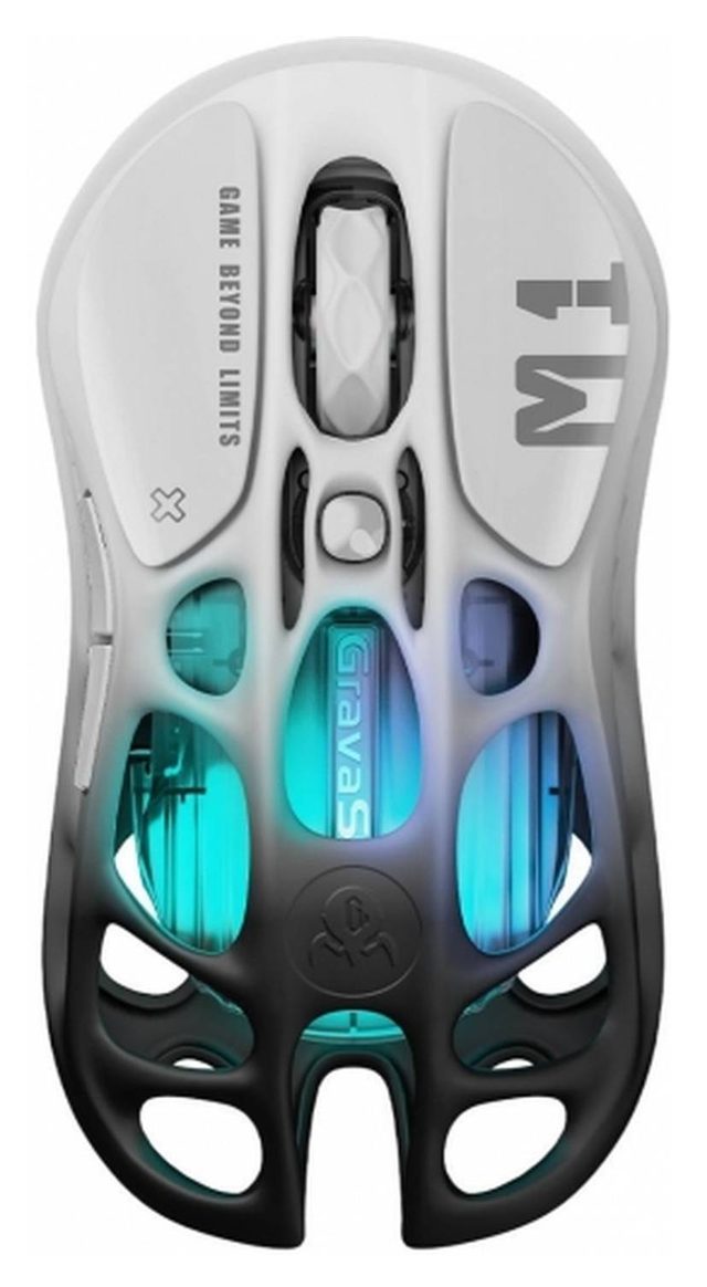 Беспроводная игровая мышь GravaStar Mercury M1 Pro, чёрно-белый