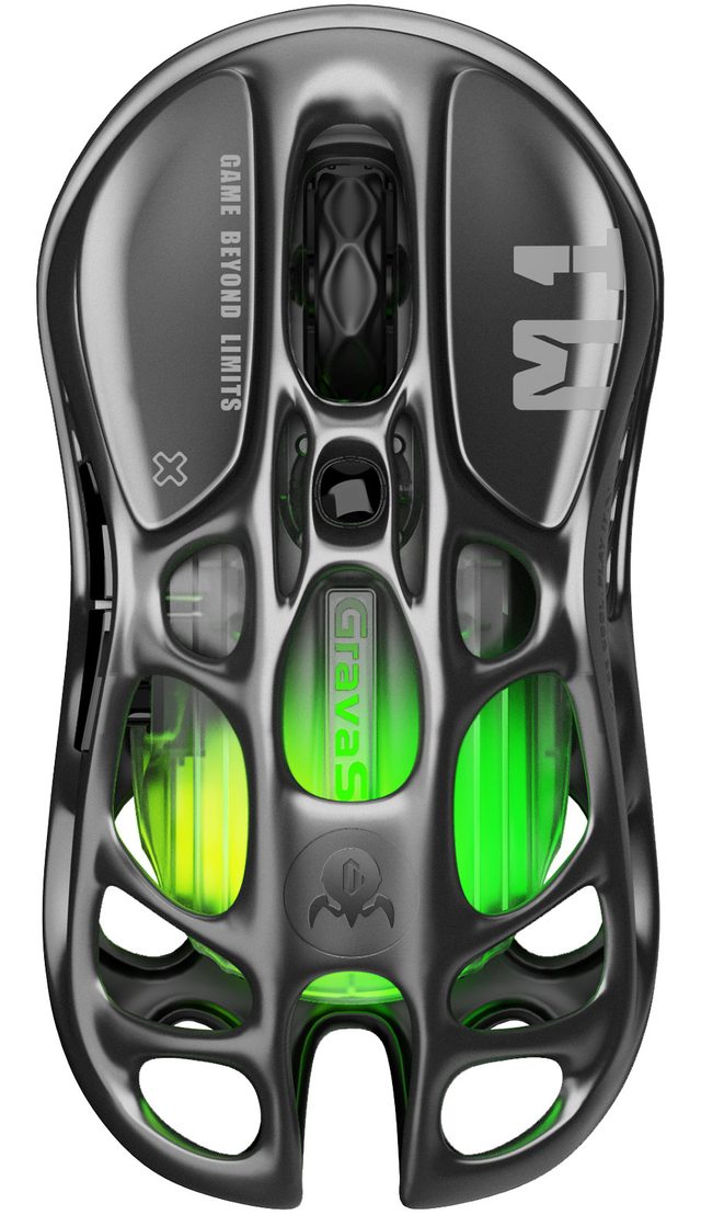 Беспроводная игровая мышь GravaStar Mercury M1 Pro, серый — Фото 2