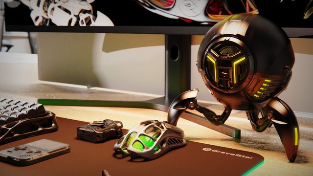 Беспроводная игровая мышь GravaStar Mercury M1 Pro, серый — Фото 4
