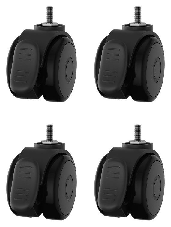 Комплект универсальных колесиков AndaSeat с фиксатором для Xtreme E/Xtreme/Xtreme Pro, 4*50 мм, чёрный