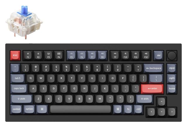 Механическая клавиатура Keychron Q1 Knob Gateron Phantom Blue, чёрный — Фото 2