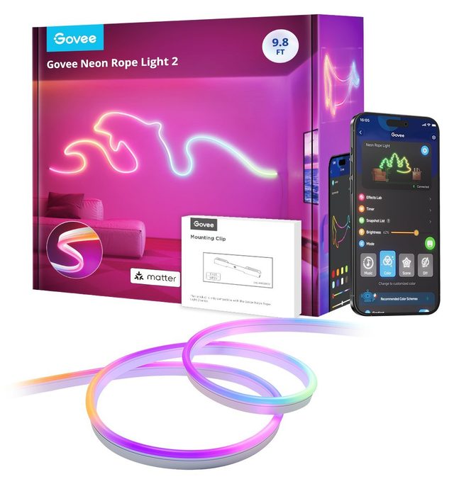 Гибкий неон Govee H61D3 Neon Rope Light 2, 3 м, белый
