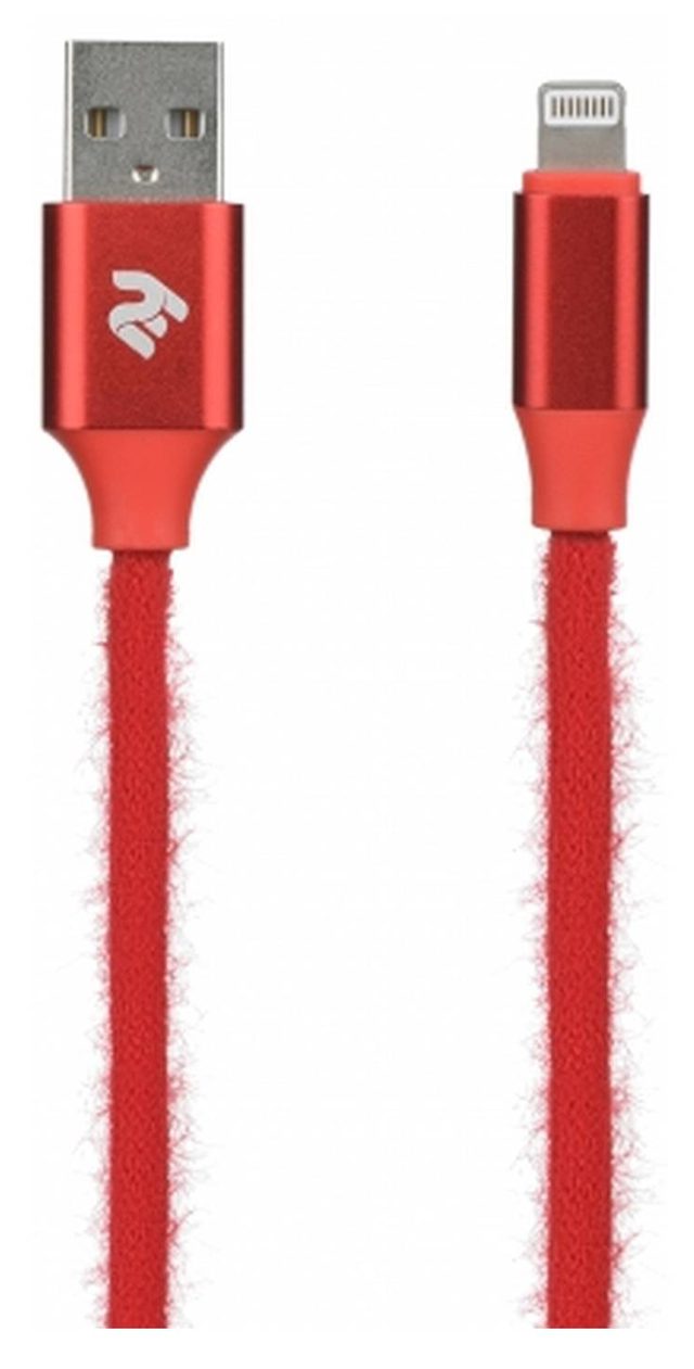 Кабель 2E Fur USB-A — Lightning 1 м, красный