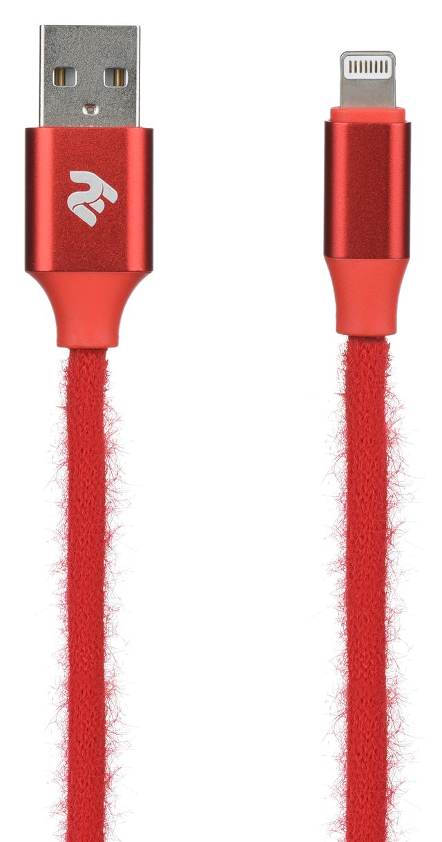 Kabel 2E Fur USB-A — Lightning 1 m, qizil — Surat 2