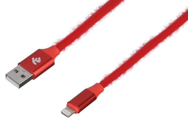 Kabel 2E Fur USB-A — Lightning 1 m, qizil — Surat 3
