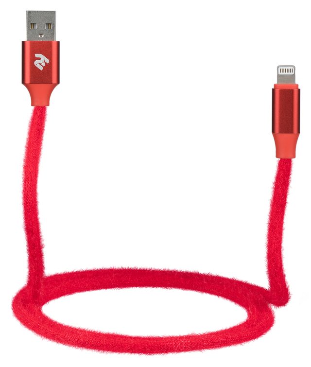 Kabel 2E Fur USB-A — Lightning 1 m, qizil — Surat 5