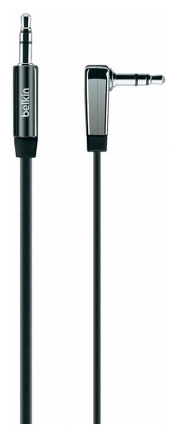 Кабель Belkin 3.5mm Audio M/M Flat Right-Angle 0.9 м, чёрный