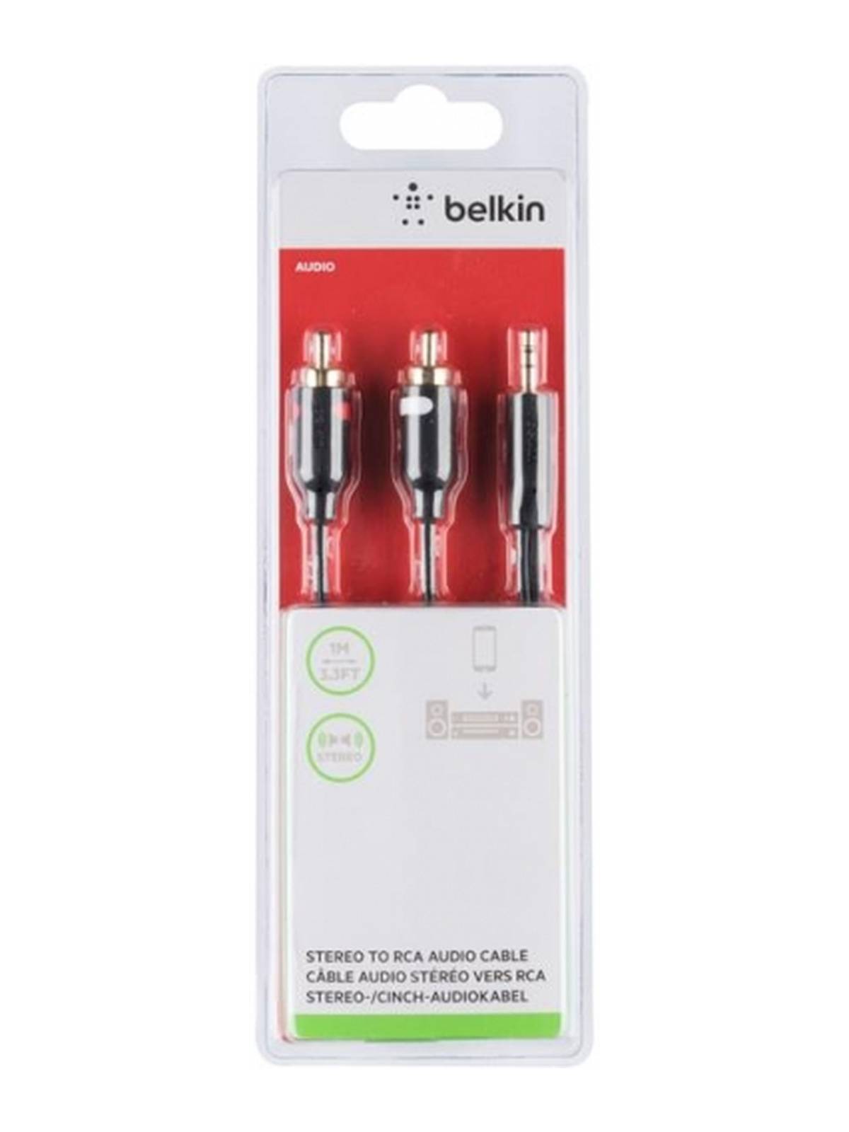 Кабель Belkin 3.5mm to 2×RCA Audio 1 м, золотой