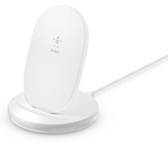 Беспроводное зарядное устройство Belkin BoostCharge Stand 15W + 24W Adapter, белый — Фото 2