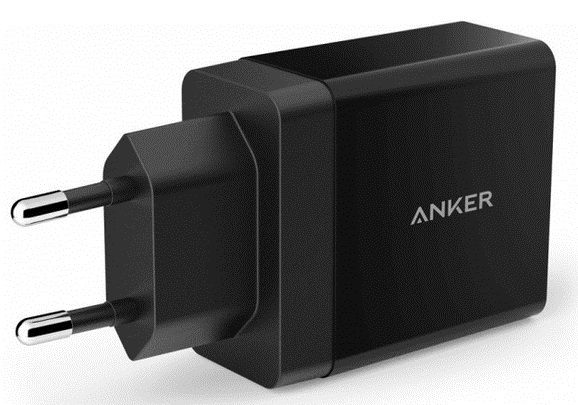 Tarmoq zaryadlovchi qurilmasi Anker PowerPort 2 24 W, qora — Surat 2