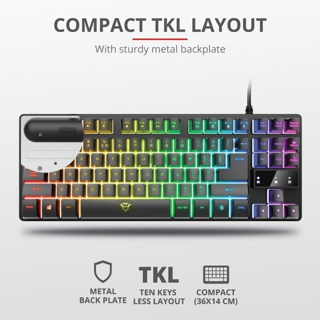 Игровая клавиатура Trust GXT 833 Thado TKL, чёрный — Фото 7