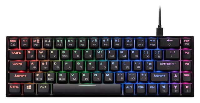 Игровая клавиатура 2E Gaming KG380 Gateron Blue, чёрный