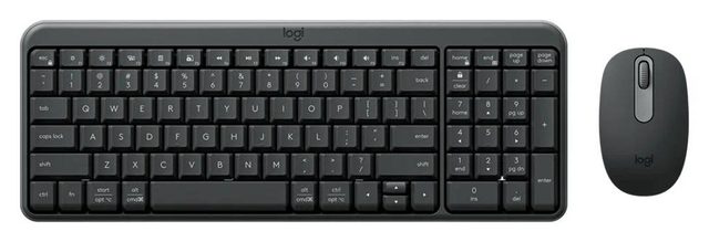 Simsiz klaviatura va sichqoncha toʻplami Logitech MK250 Compact, grafit rang