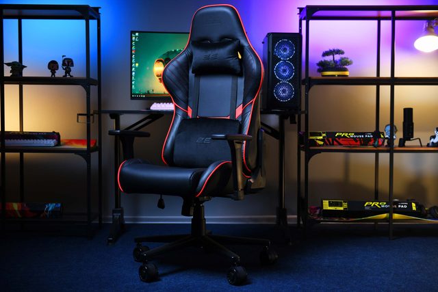 Игровое кресло 2E Gaming Hibagon II, чёрно-красный — Фото 4
