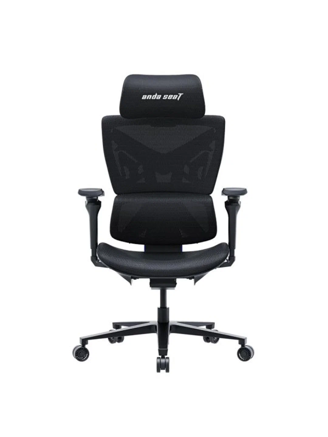 Кресло игровое Andaseat X-Air Pro XL, чёрная сетка, накладка спинки celeste