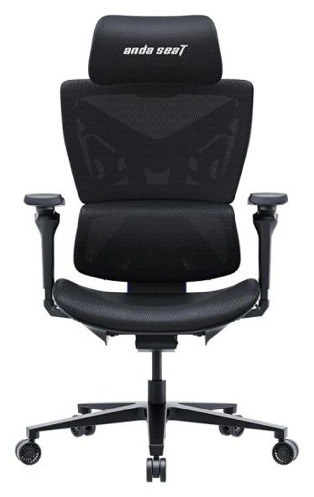 Кресло игровое Andaseat X-Air Pro XL, чёрная сетка, накладка спинки celeste — Фото 2