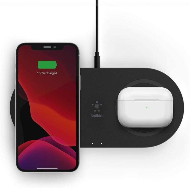 Беспроводное зарядное устройство Belkin BoostCharge Dual Pads 15W, чёрный — Фото 5