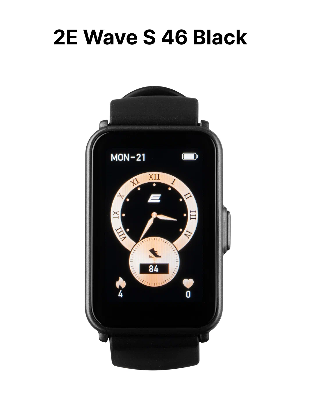 Aqlli soat 2E Wave S 46 mm, qora