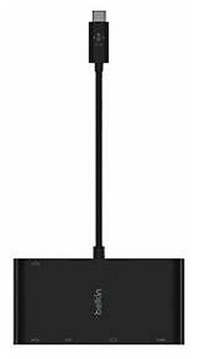 USB konsentrator Belkin USB-C Multimedia + Charge Adapter 100W, qora